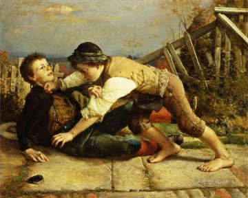 Boyish Pranks 1885 Karl Witkowski Oil Paintings